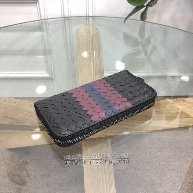 Bottega veneta錢包 寶緹嘉BV拼色款男士長錢包 BV經典款男士拉鏈小手包  gxz1215